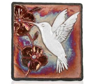 Raku Wall Art - Hummingbird