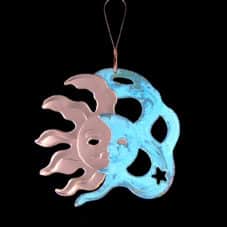 Copper Patina Sun & Moon Ornament