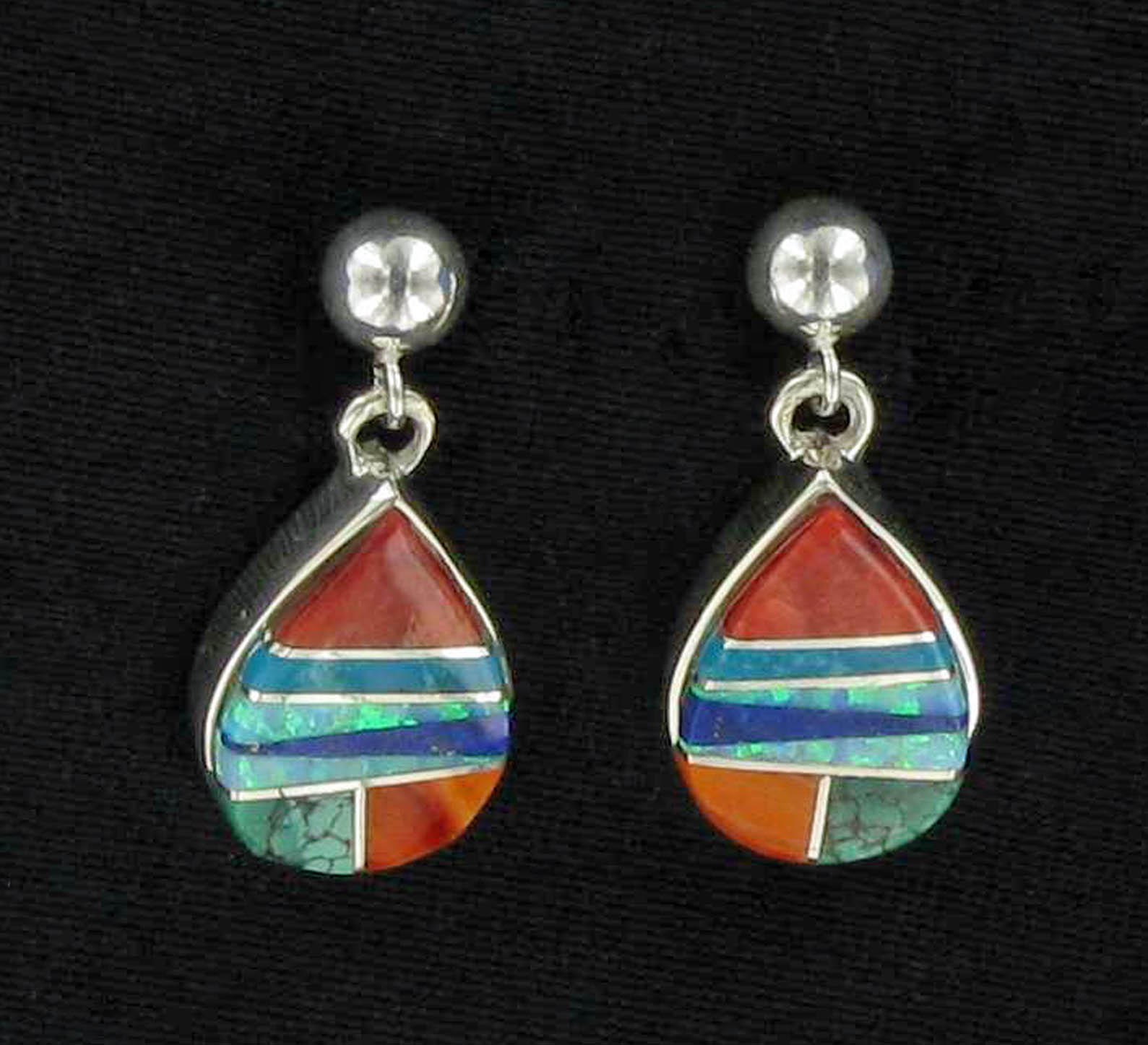 Details about   Premium Quality Navajo Handcrafted genuine stone inlay in sterling silver earrin 