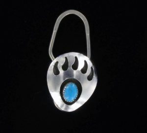 Navajo Turquoise Bear Claw Key Ring