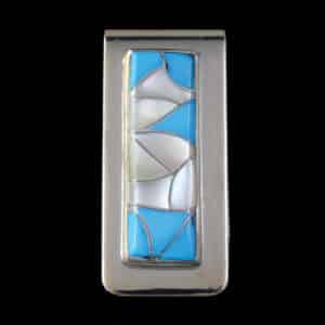 Zuni Tq & Mother of Pearl Money Clip