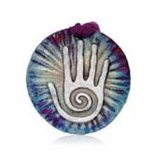 Healing Hand Raku Medallion Ornament