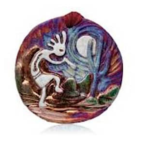 Kokopelli Raku Medallion Ornament