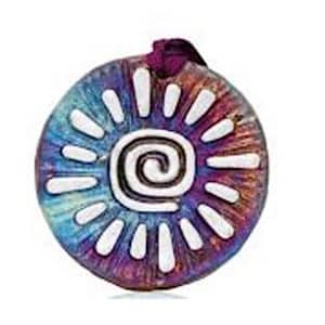 Spiral Sun Raku Medallion Ornament