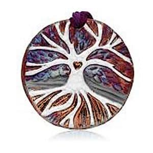 Tree of Life Raku Medallion Ornament