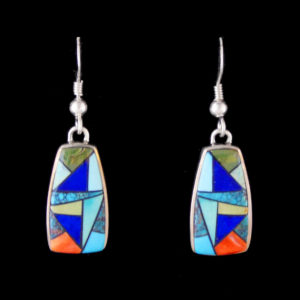 Navajo Multi-Stone Intricate Inlaid Dangle Earring