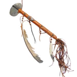 14" Navajo Deerskin Tomahawk with Feathers