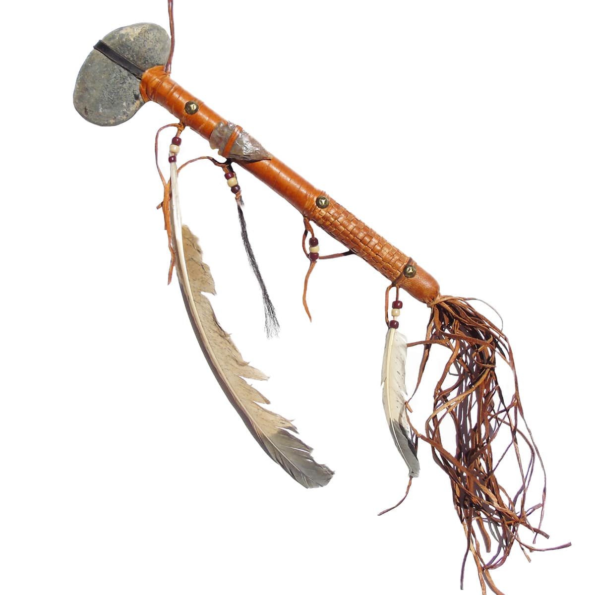 14″ Navajo Deerskin Tomahawk with Feathers
