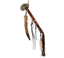 Navajo Deerskin Tomahawk with Feathers