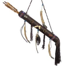 Deerskin Quiver with Feathers, Fringe and Arrows