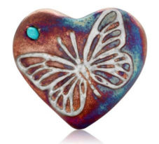 Raku Butterfly Mini Heart