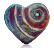 Raku Spiral Mini Heart