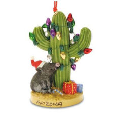 Christmas Saguaro & Javelina Ornament
