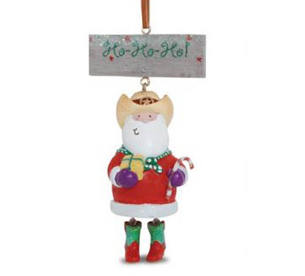Resin Santa Dangle Leg Ornament Joe Wilcox Indian Den