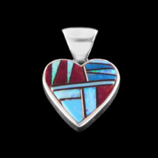 Navajo Multi-Stone Heart Pendant