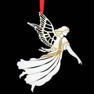 Open Wing Angel Wood Ornament