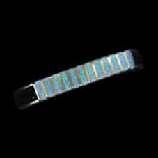 Zuni Vertical Inlaid Cultured Opal Cuff