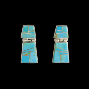 Turquoise Inlaid Hinged Earring