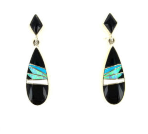 Navajo Onyx Teardrop Earring