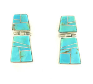 Turquoise Inlaid Hinged Earring