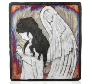 Raku Wall Art - Angel Profile