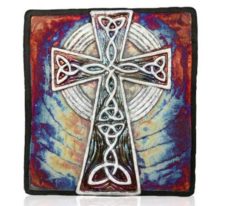 Raku Wall Art - Celtic Cross