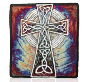 Raku Wall Art - Celtic Cross