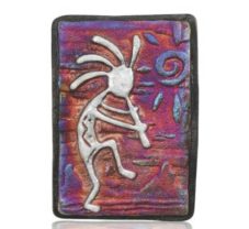 Small Raku Wall Art - Kokopelli