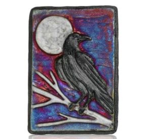 Small Raku Wall Art - Raven