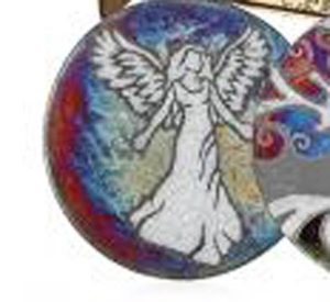 Angel Raku Silhouette Coaster