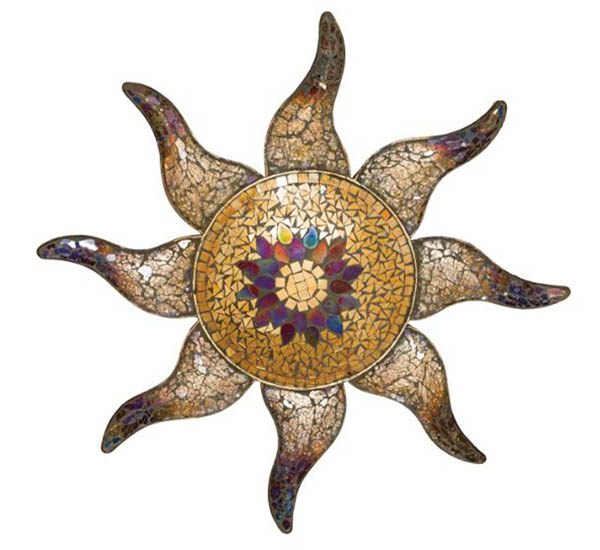 Bronze Mosaic Sun Wall Decor