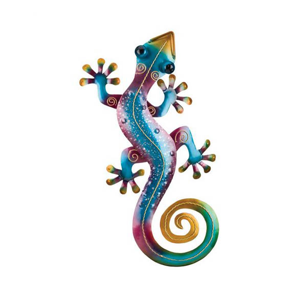 Regal Gecko Wall Decor 19''- Rainbow Purple