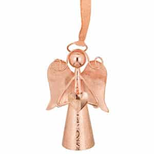 Regal Rose Gold Angel 4 inch Bell with Heart