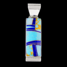 Tq-Lapis-Opal Rectangle Pendant