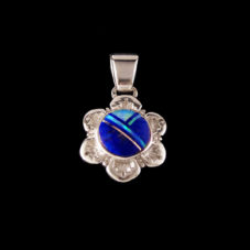 Lapis-Opal Flower Pendant