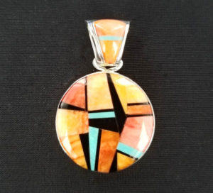 Spiny-Onyx-Turquoise Round Pendant