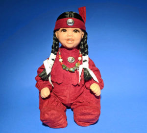 Navajo braided doll in red jumpsuit NP-18