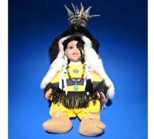 Painted Yellow Navajo Doll with Fur NP-36