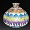 Rainbow Kokopelli Largo Horsehair Pot B