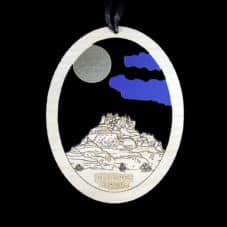 Blue Sky Bell Rock Wood Ornament