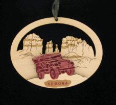 Jeep & Cathedral Rock Wood Ornament