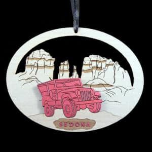 Jeep & Cathedral Wood Ornament