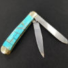 Turquoise Inlay 2 Blade Trapper Knife - Image 2
