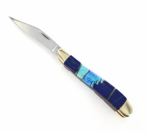 Turquoise-Lapis-Opal Inlay Knife a
