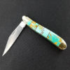 Turquoise Inlay Knife w Silver Bars - Image 2