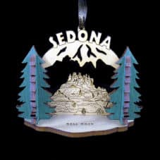 Wide 3D Bell Rock Wood Ornament