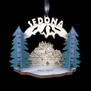 Wide 3D Bell Rock Wood Ornament