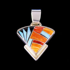 Spiny-Opal-Onyx Triangle Pendant