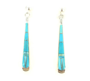 Calvin Begay Turquoise Inlaid Earring