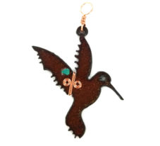 Copper Hummingbird Christmas Ornament-sm